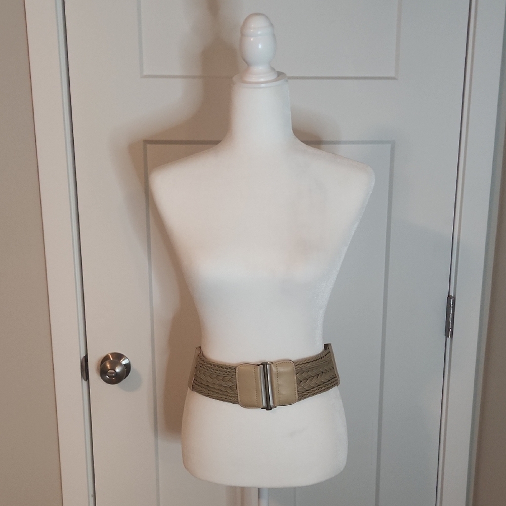 Wide Tan Belt with Buckle